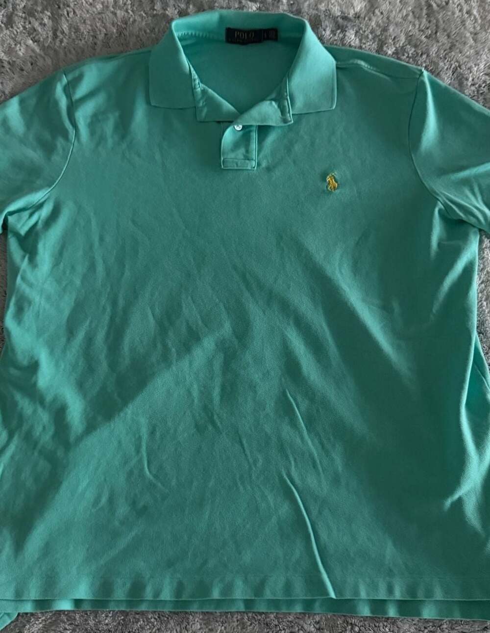 Polo Ralph Lauren Men's Turquoise Green Cotton Short Sleeve Polo Shirt Size L